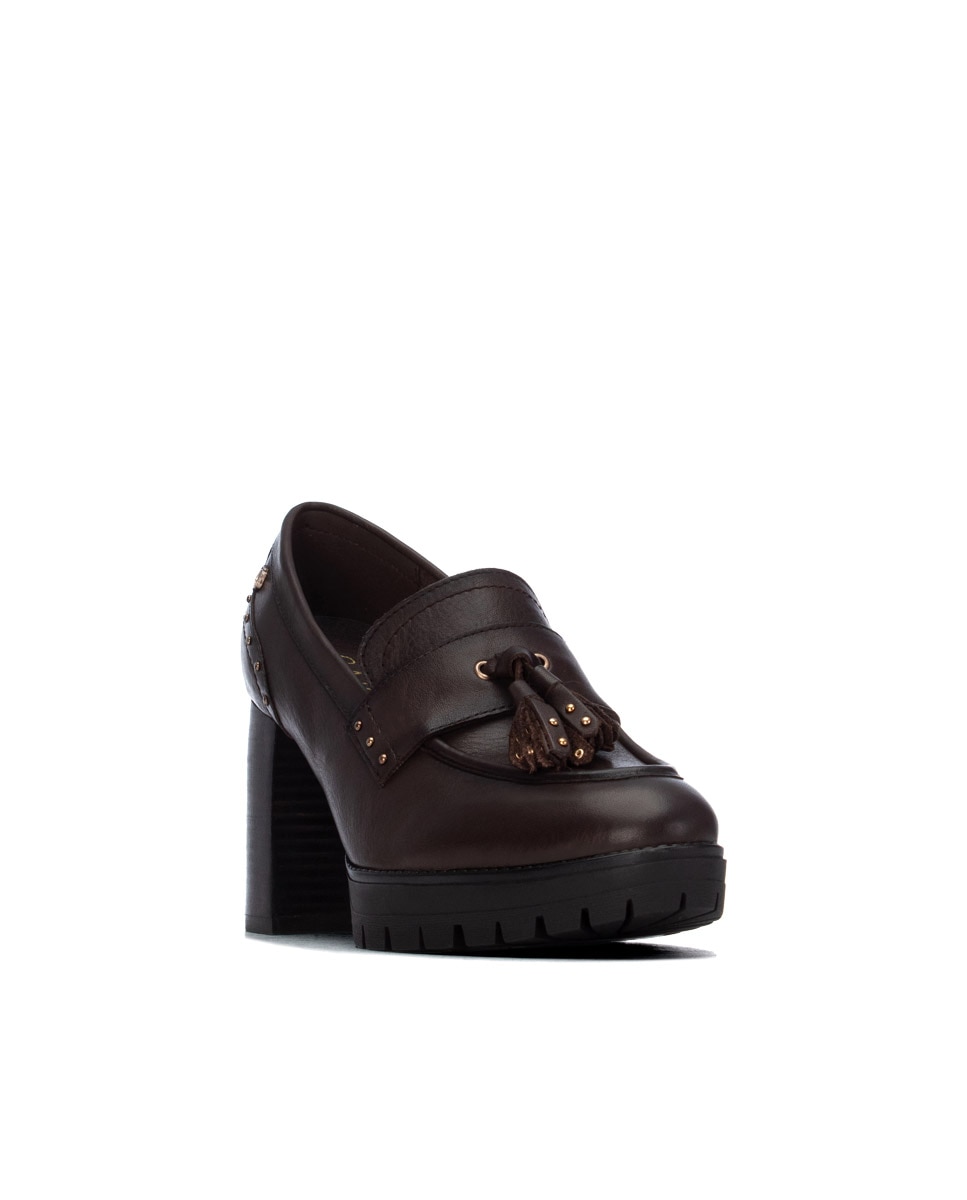 Mocasín de mujer de piel - Carmela - Marrón Marrón-3