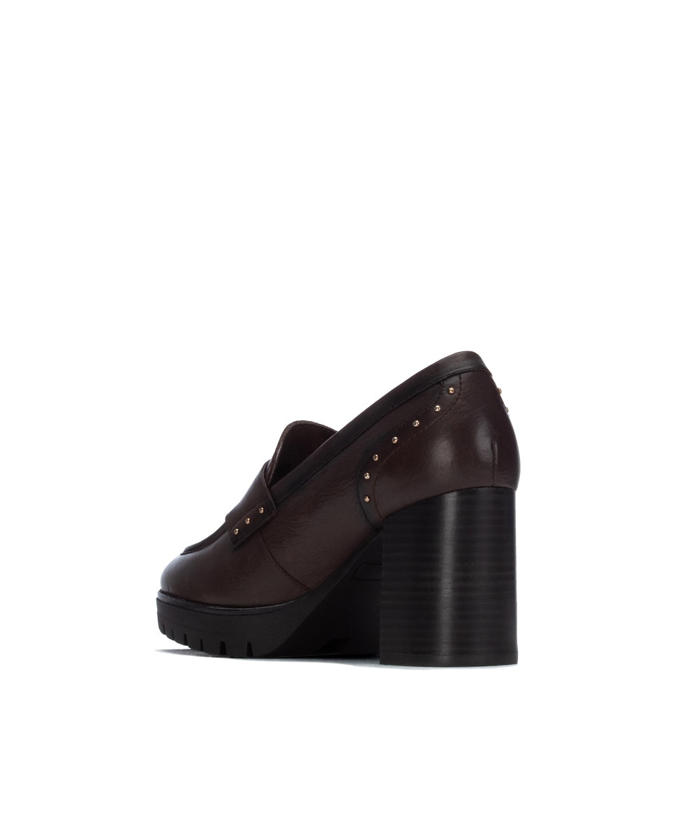 Mocasín de mujer de piel - Carmela - Marrón Marrón-2