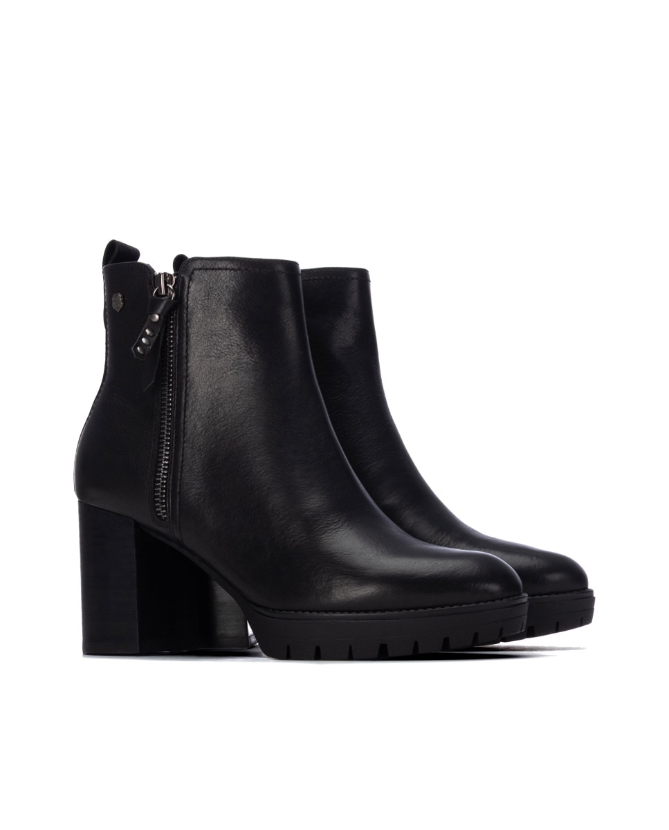 Imagen 4 de Botines de mujer con cremallera de piel - Carmela - Negro Negro