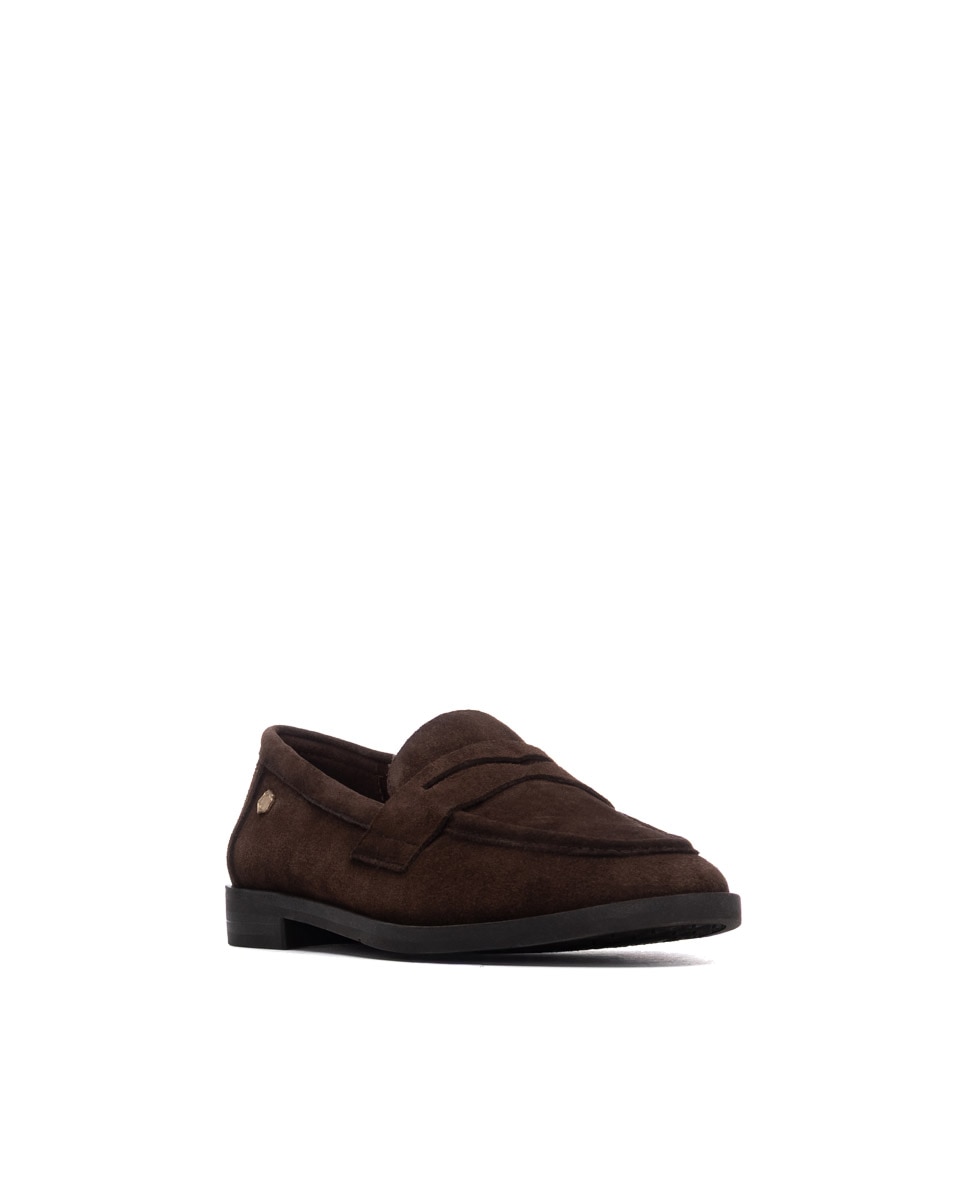 Mocasín de mujer de piel - Carmela - Marrón Marrón-3