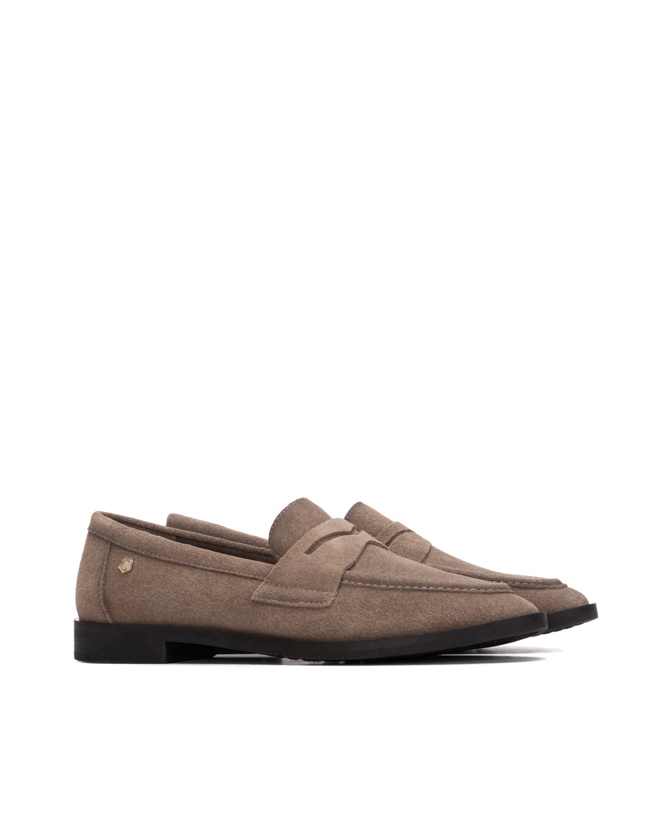 Mocasín de mujer de piel - Carmela - Marrón Marrón-4
