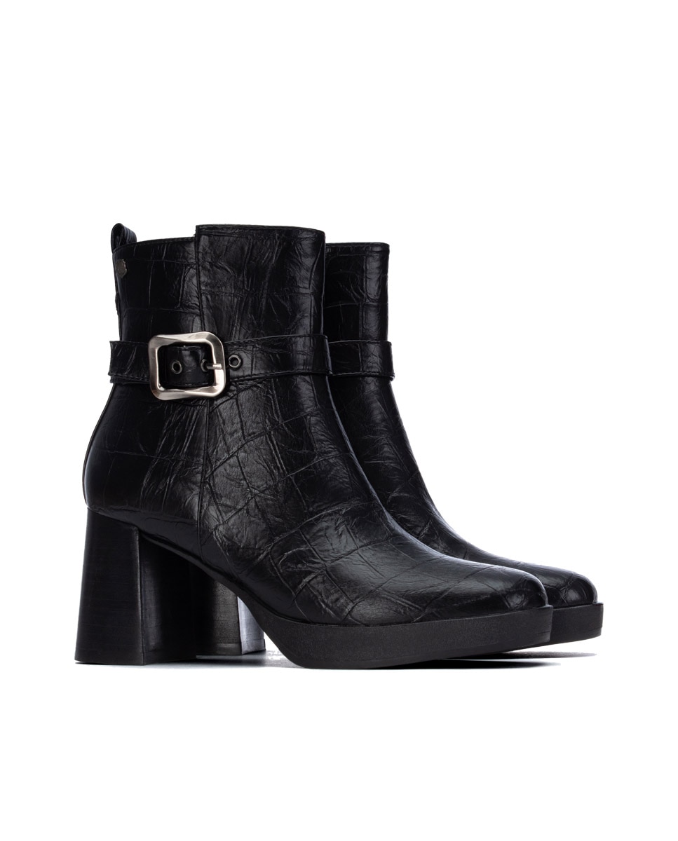 Botines de mujer con cremallera - Carmela - Negro Negro-4