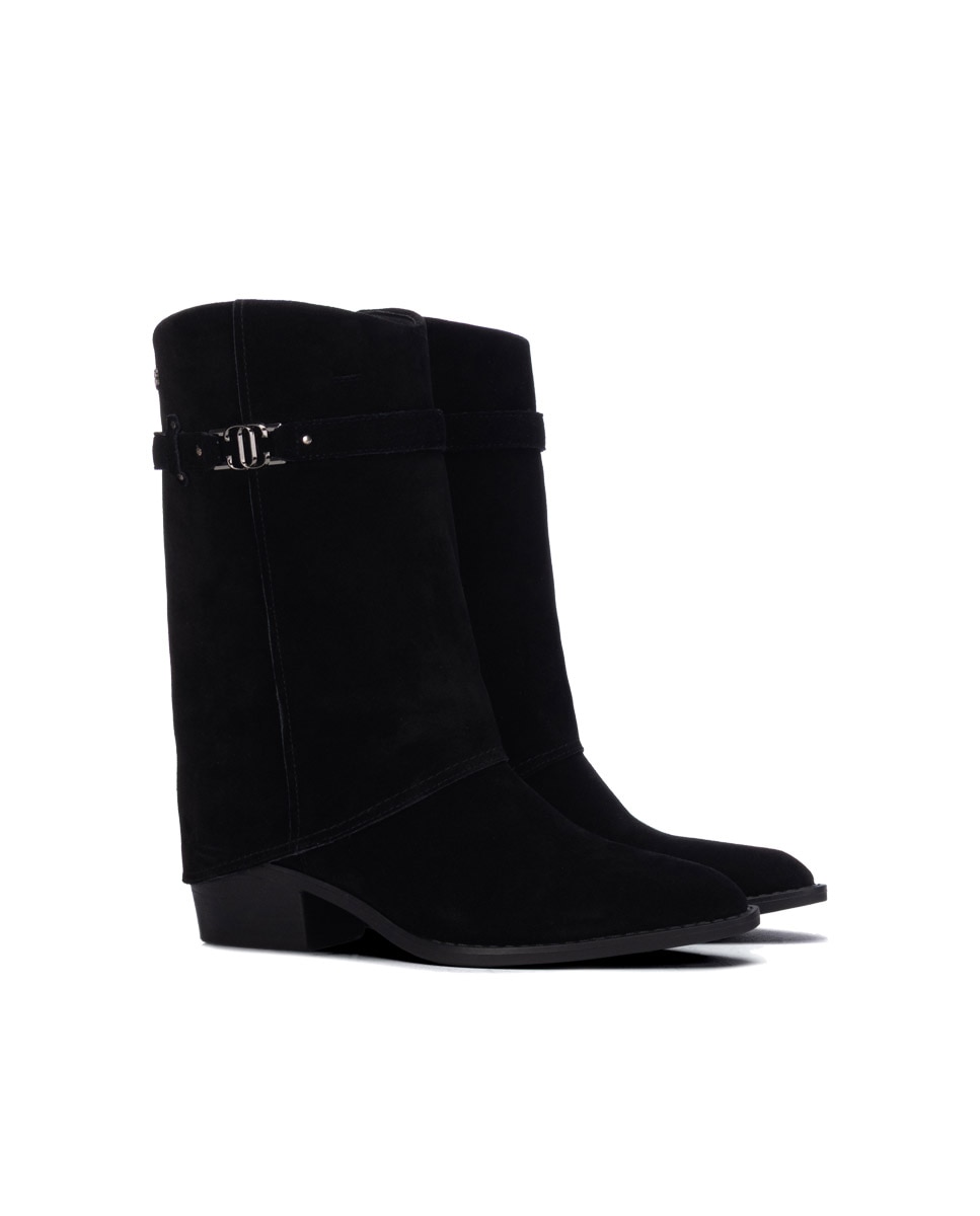 Bota de mujer con cremallera - Carmela - Negro Negro-4