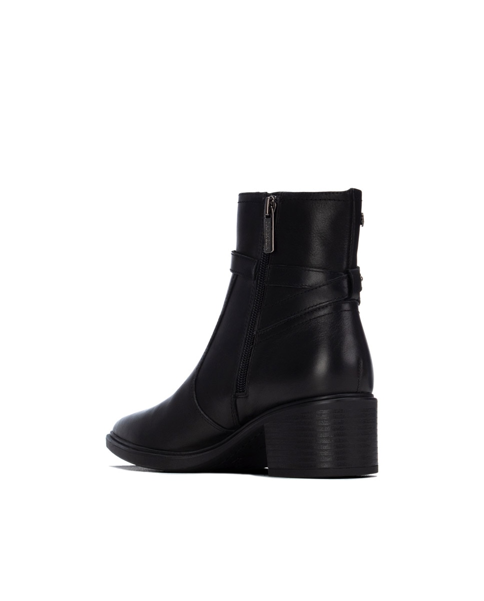Botines de mujer con cremallera de piel - Carmela - Negro Negro-2