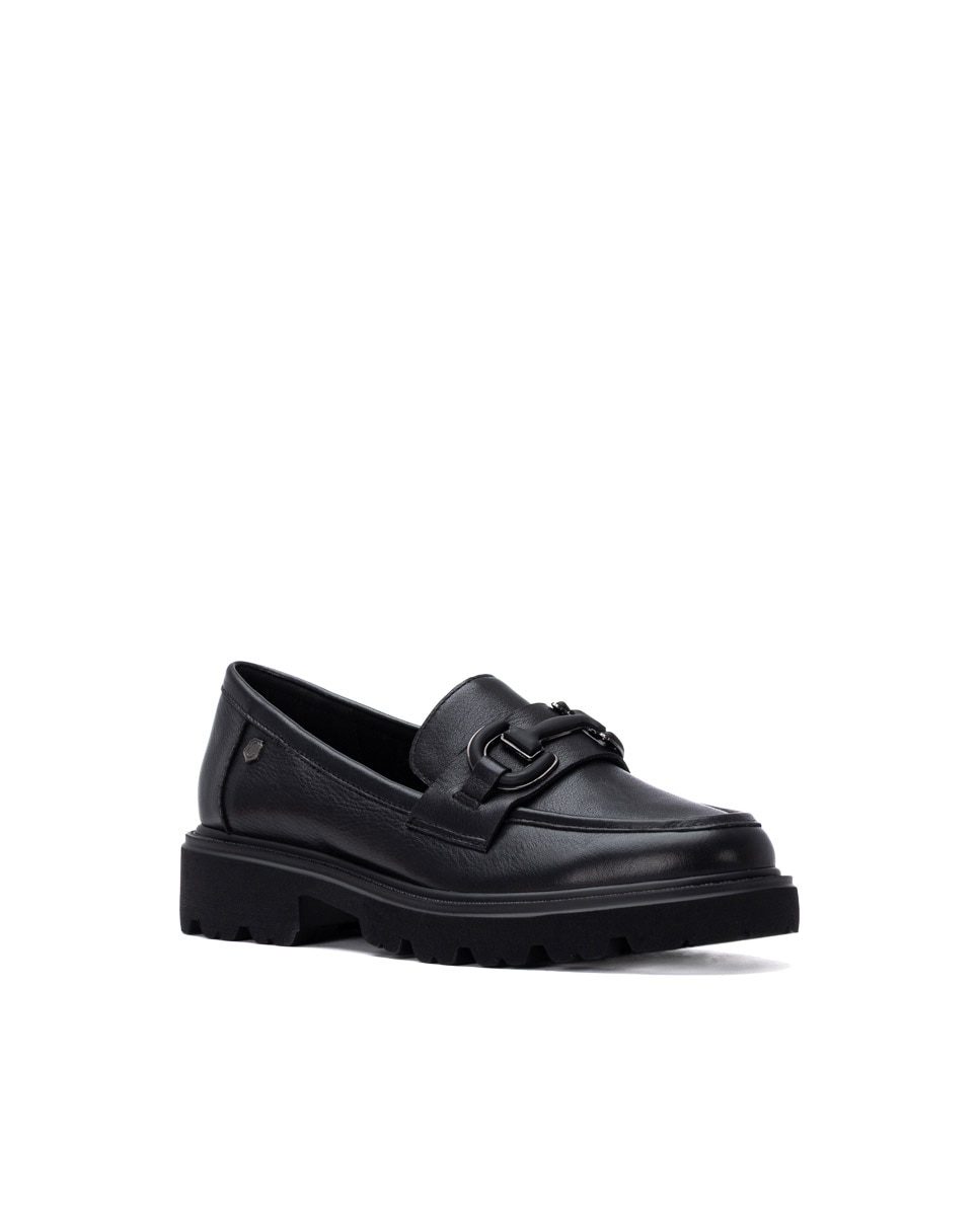 Mocasín de mujer de piel - Carmela - Negro Negro-3