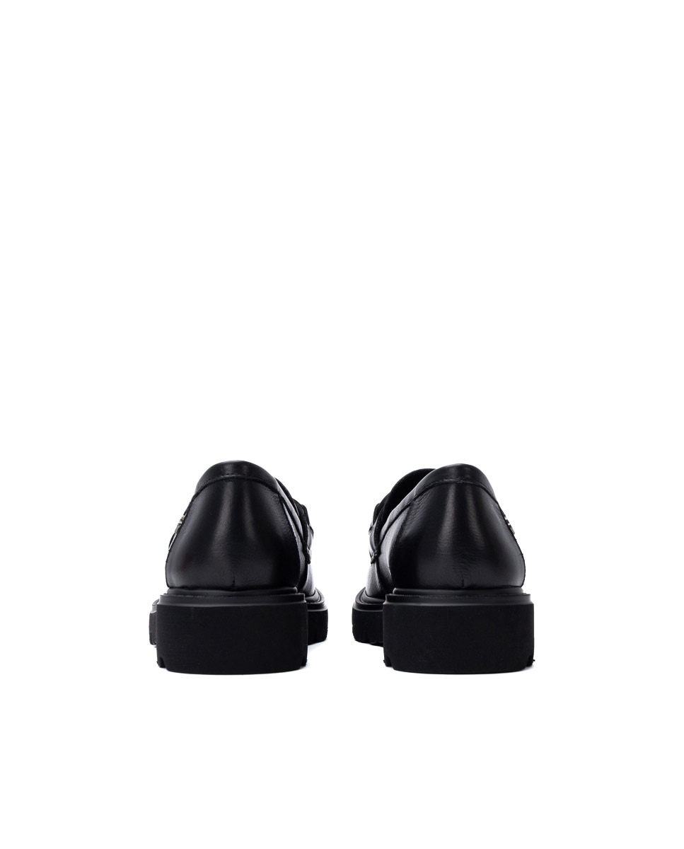 Mocasín de mujer de piel - Carmela - Negro Negro-5