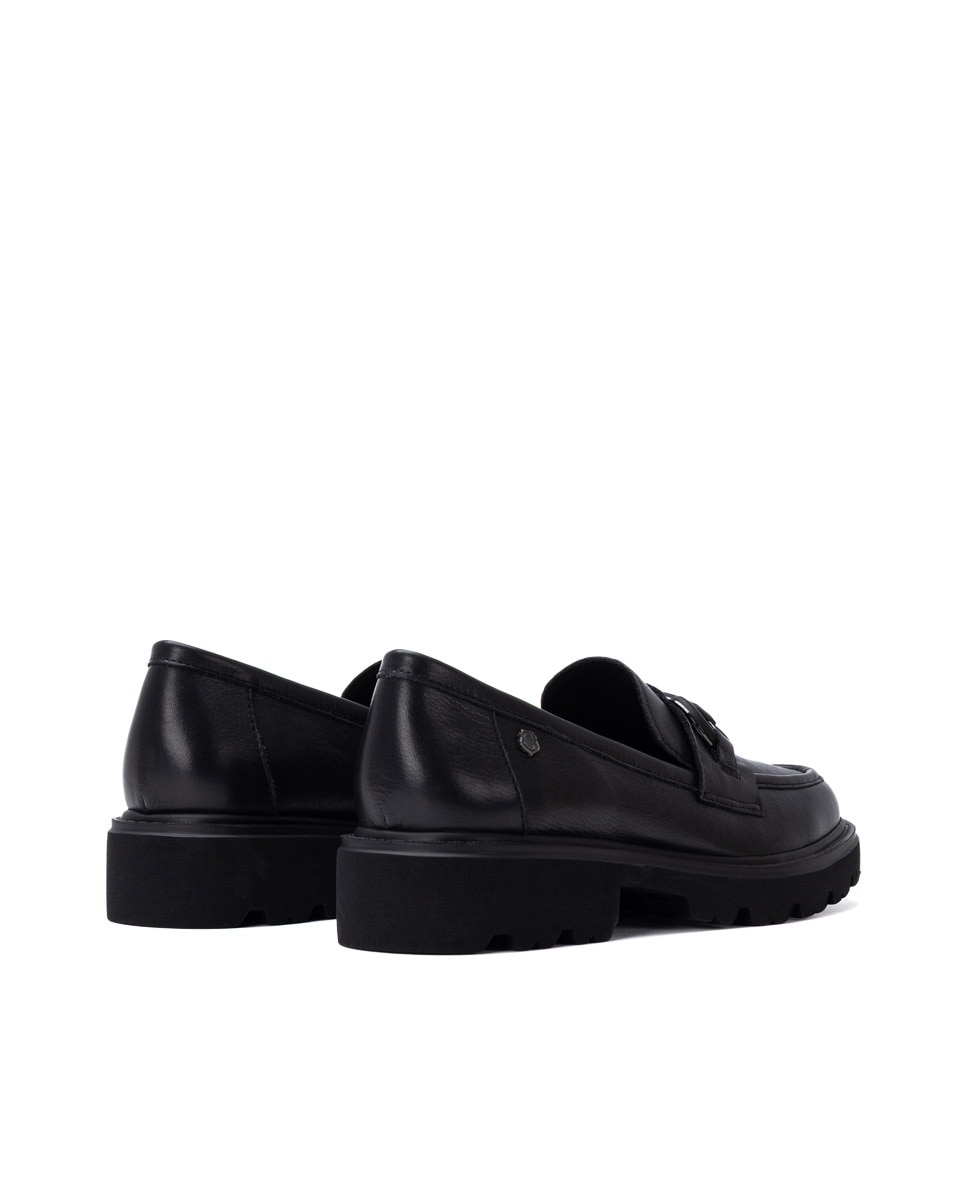 Mocasín de mujer de piel - Carmela - Negro Negro-7