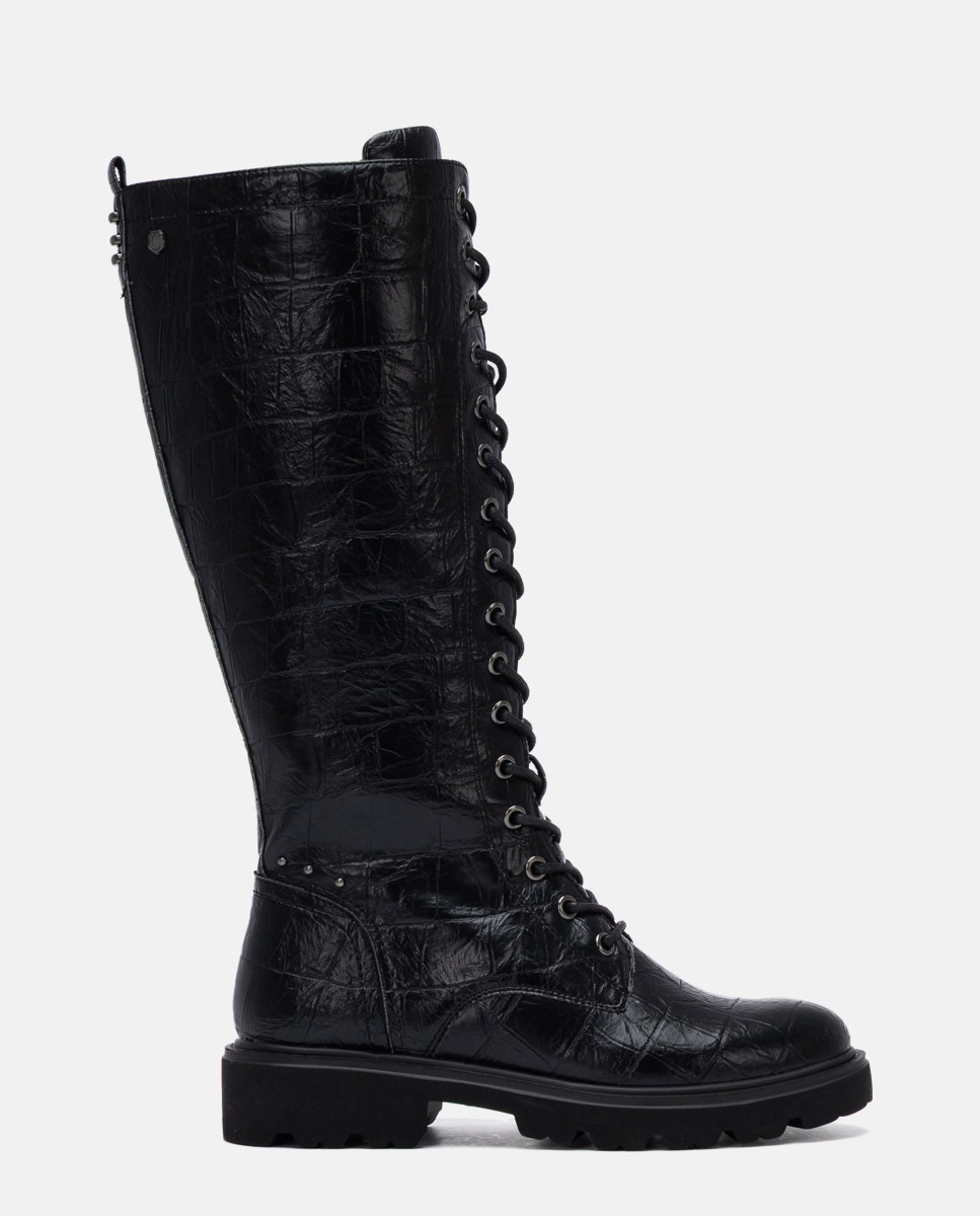 Bota de mujer con cordones - Carmela - Negro Negro-1