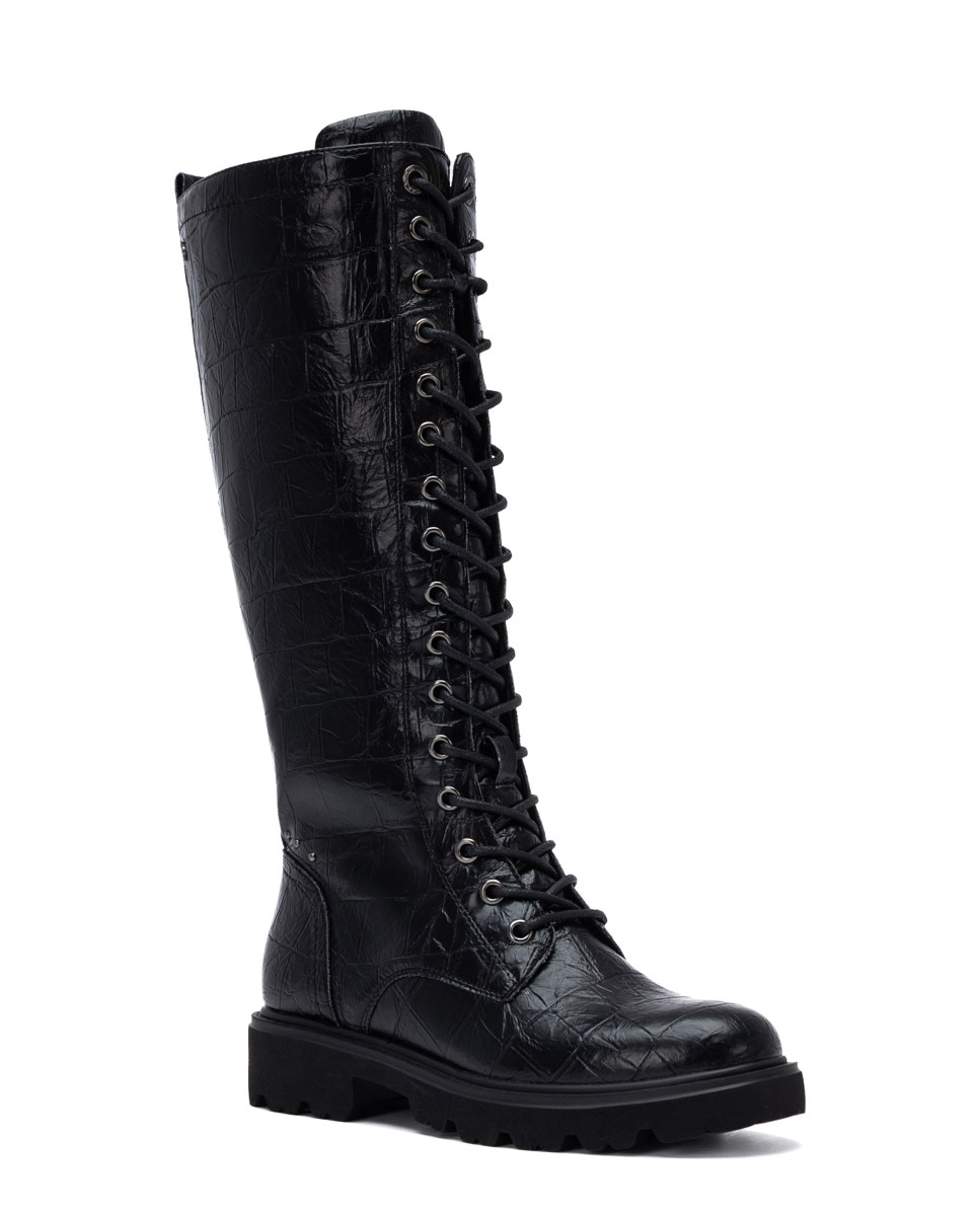 Bota de mujer con cordones - Carmela - Negro Negro-4