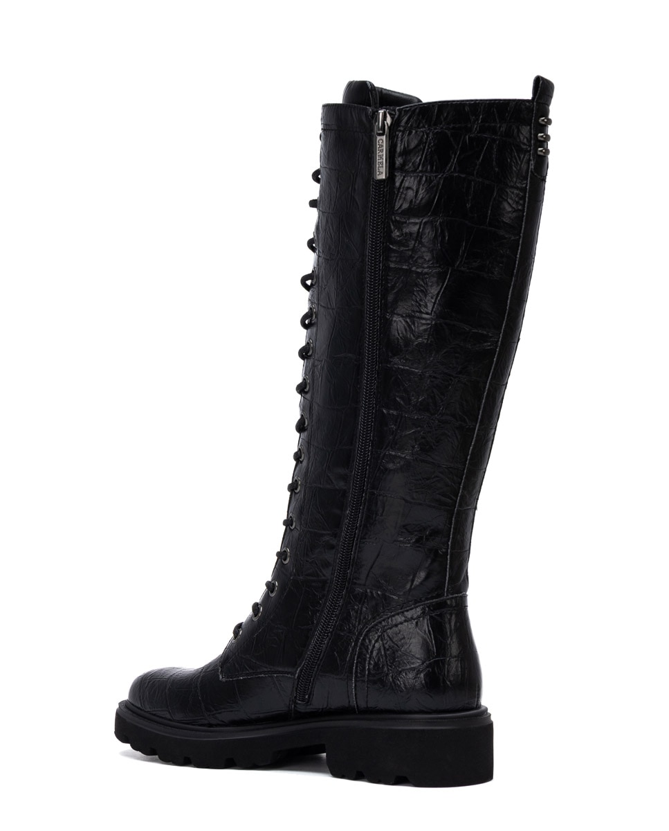 Bota de mujer con cordones - Carmela - Negro Negro-3