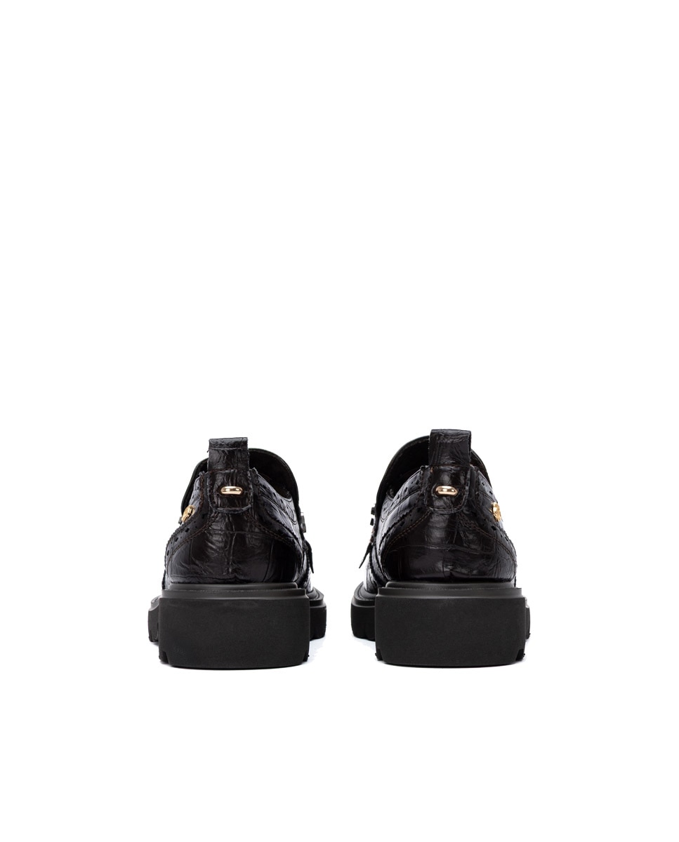 Mocasín de mujer de piel - Carmela - Marrón Marrón-5