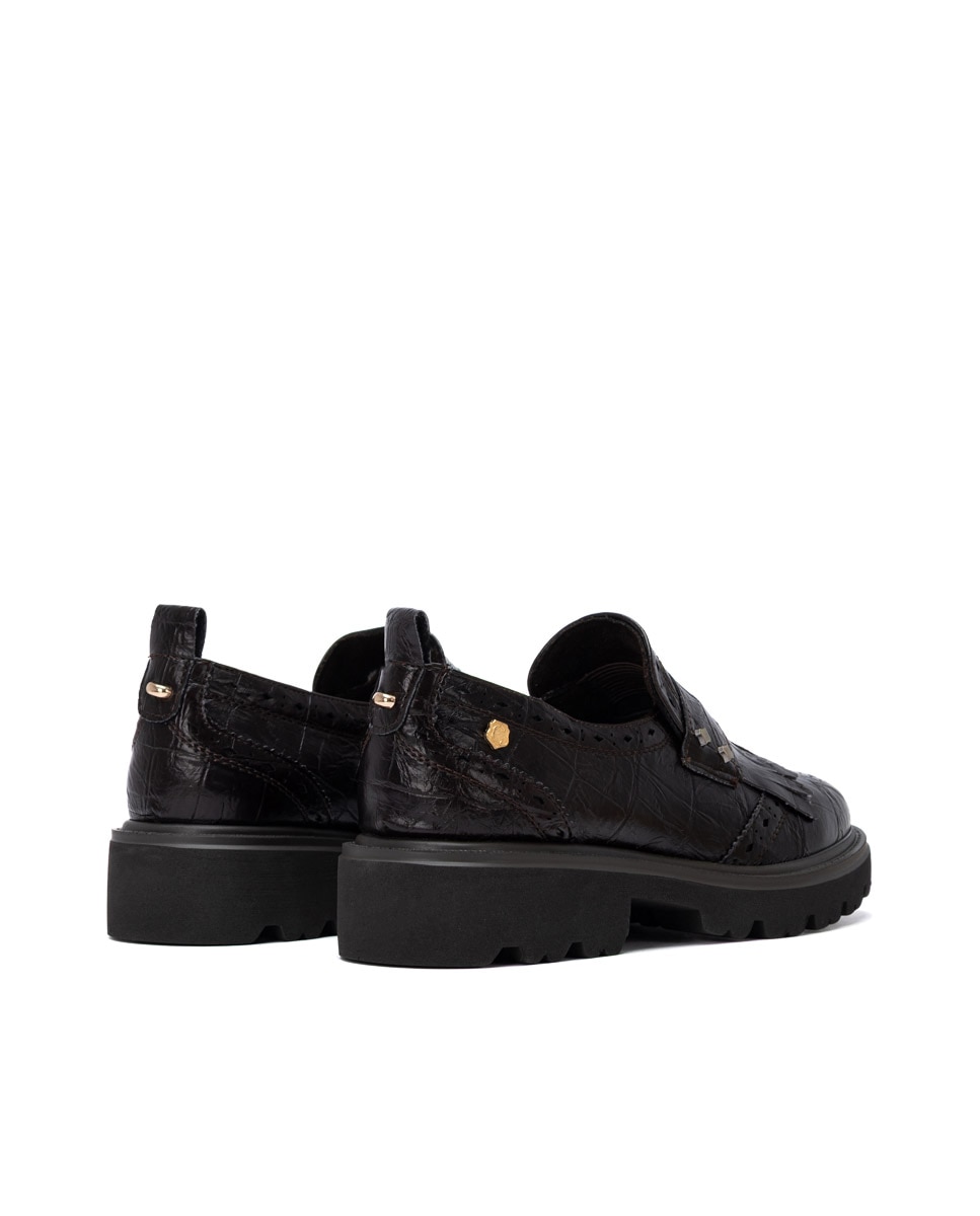 Mocasín de mujer de piel - Carmela - Marrón Marrón-6