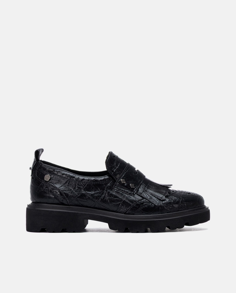 Mocasín de mujer de piel - Carmela - Negro Negro-1