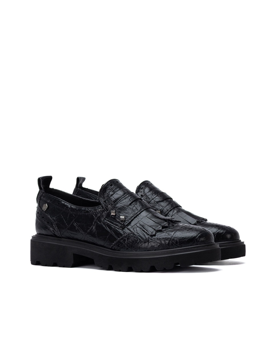 Mocasín de mujer de piel - Carmela - Negro Negro-4