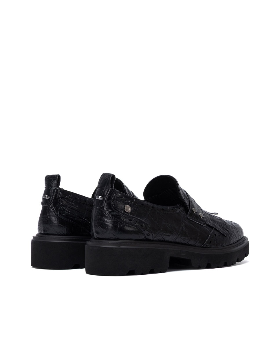 Mocasín de mujer de piel - Carmela - Negro Negro-9