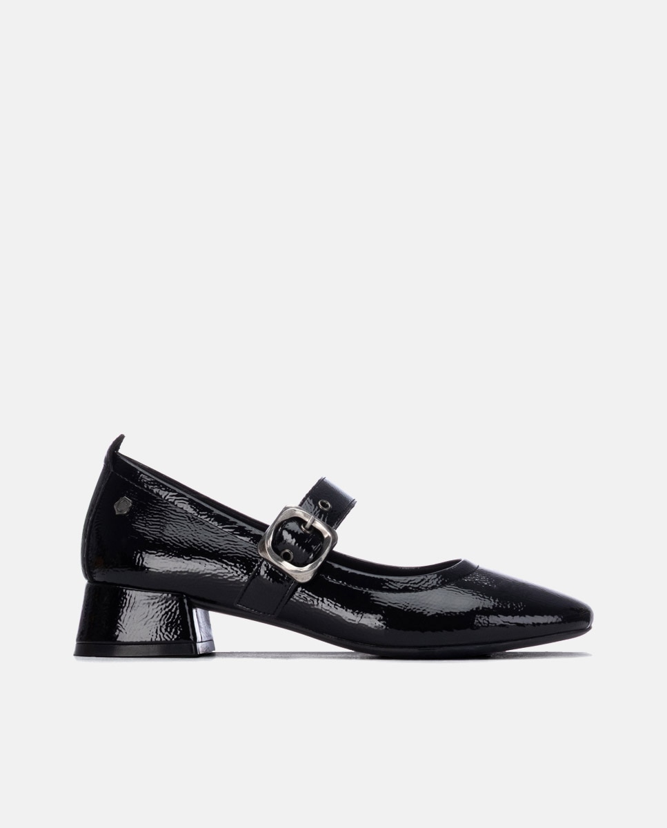 Bailarinas con tacón de mujer con hebilla - Carmela - Negro Negro-1