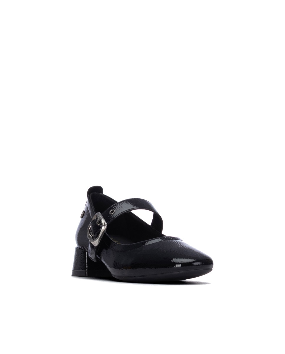 Bailarinas con tacón de mujer con hebilla - Carmela - Negro Negro-3