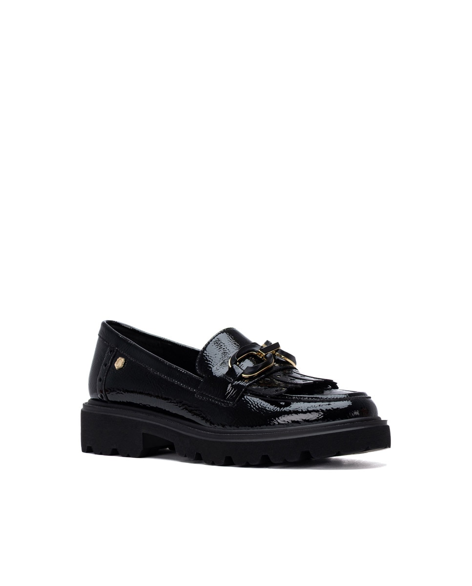Mocasín de mujer de piel - Carmela - Negro Negro-3