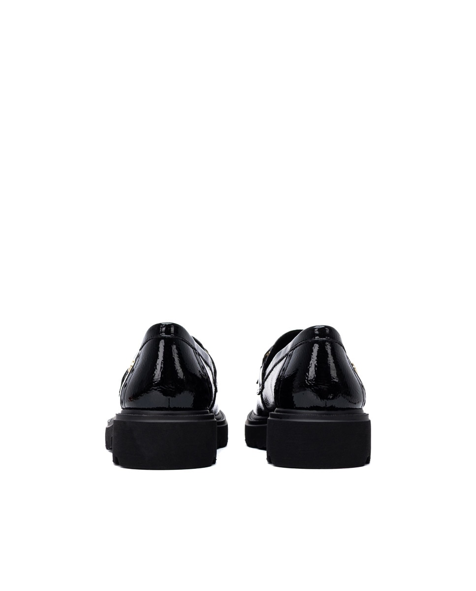 Mocasín de mujer de piel - Carmela - Negro Negro-5