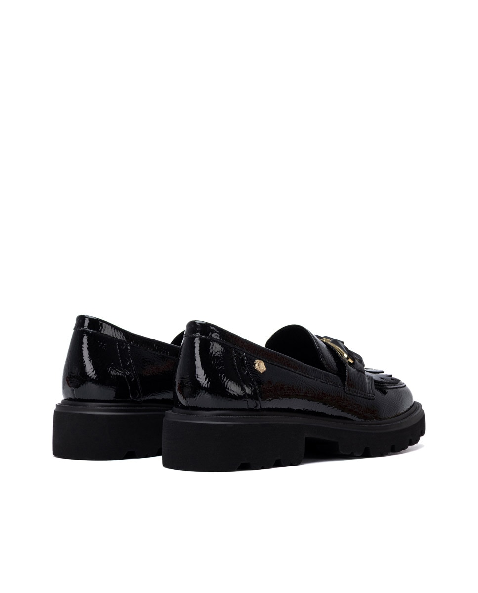 Mocasín de mujer de piel - Carmela - Negro Negro-6