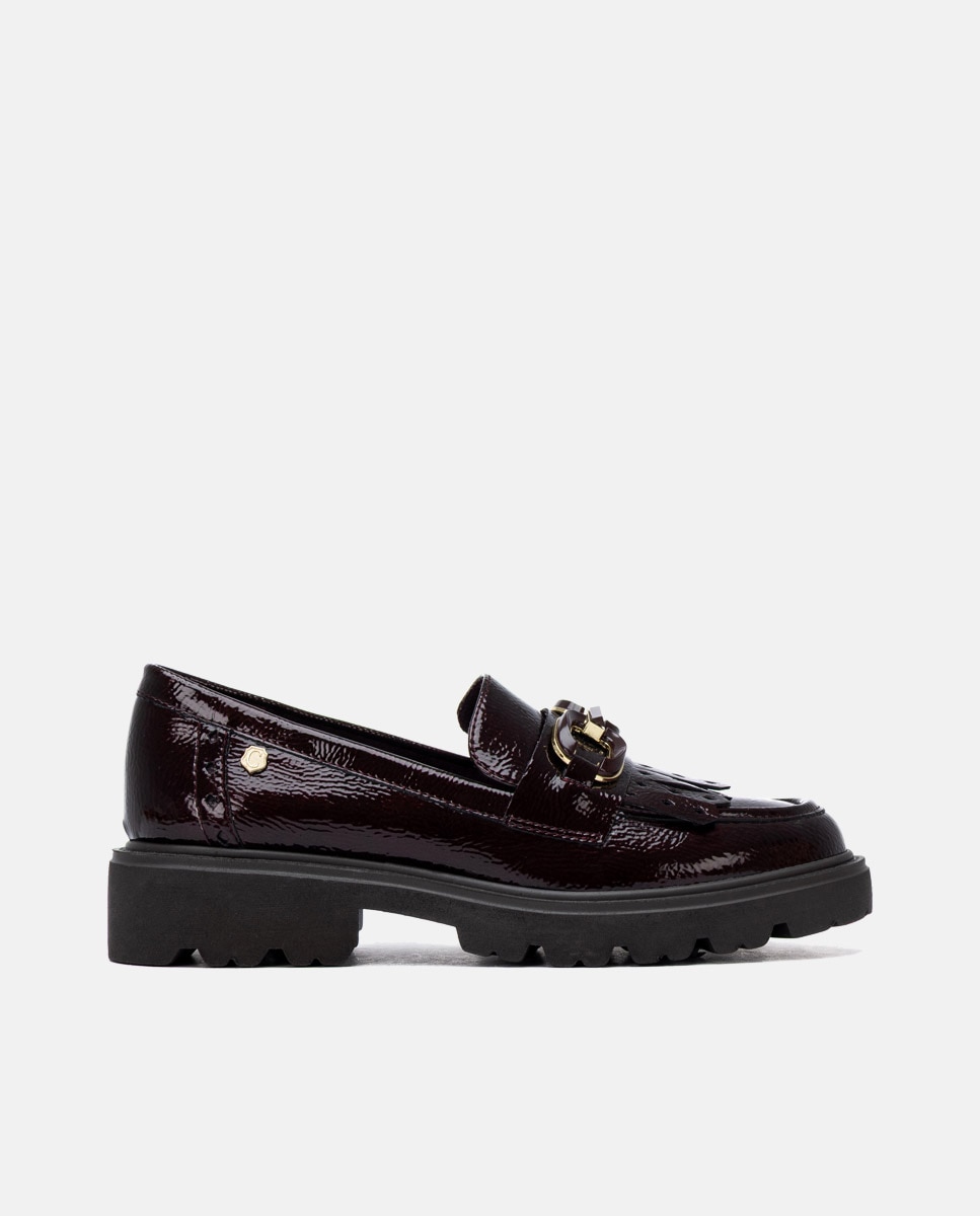 Mocasín de mujer de piel - Carmela - Burdeos Burdeos-1
