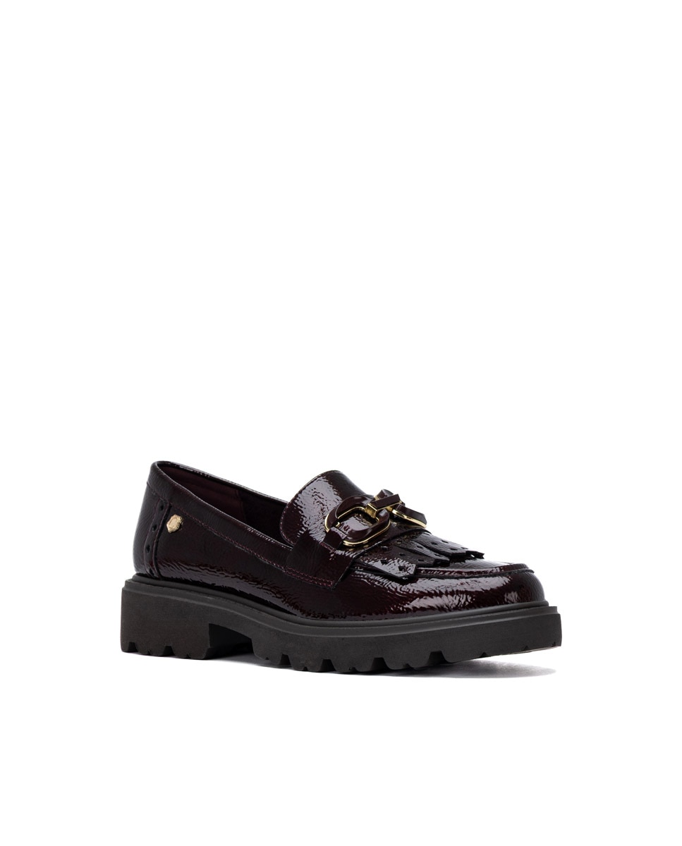 Mocasín de mujer de piel - Carmela - Burdeos Burdeos-3