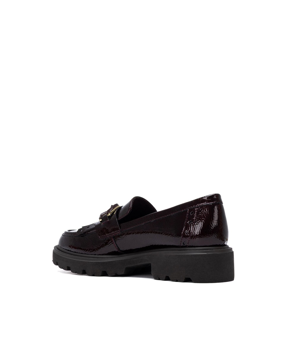 Mocasín de mujer de piel - Carmela - Burdeos Burdeos-2