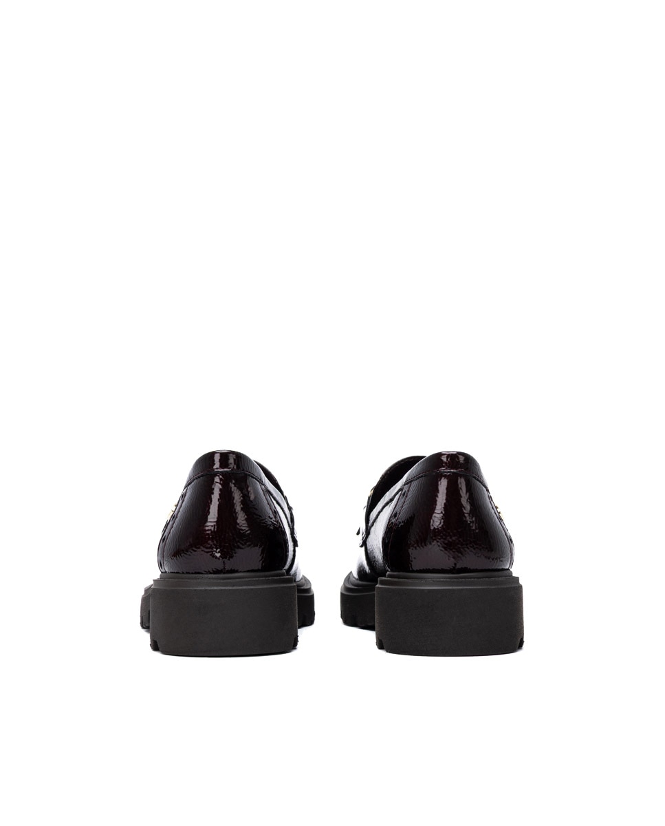Mocasín de mujer de piel - Carmela - Burdeos Burdeos-5