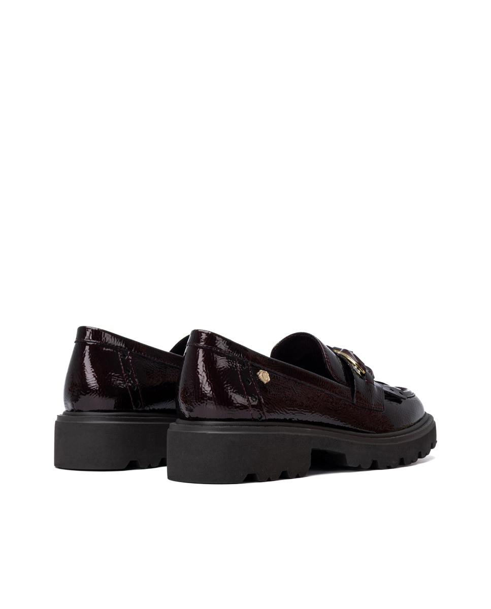Mocasín de mujer de piel - Carmela - Burdeos Burdeos-7