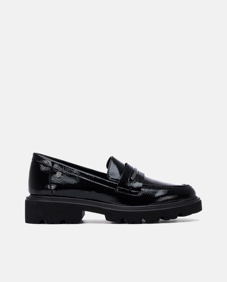 Mocasín de mujer de piel - Carmela - Negro Negro-1