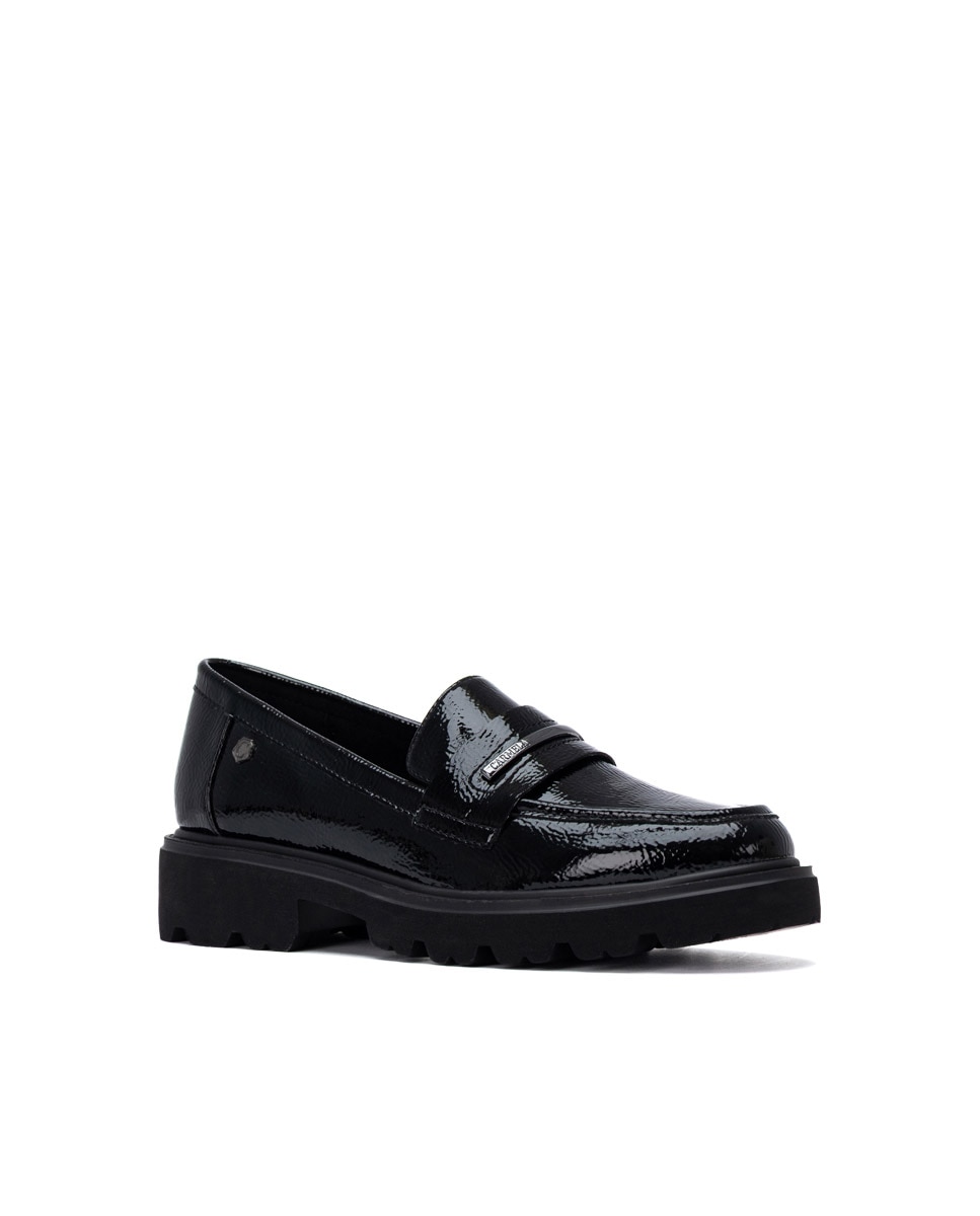 Mocasín de mujer de piel - Carmela - Negro Negro-3
