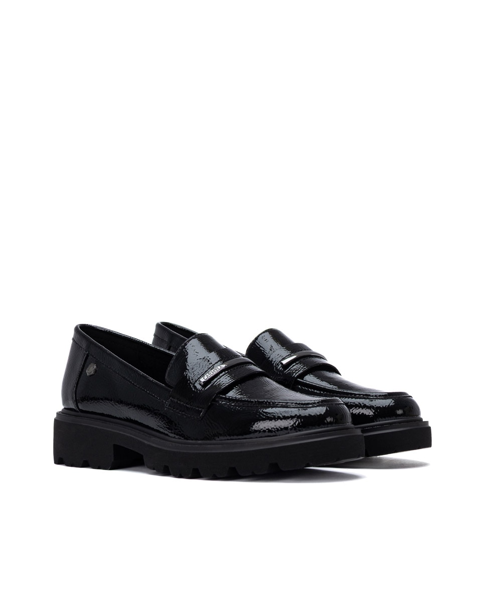 Mocasín de mujer de piel - Carmela - Negro Negro-4