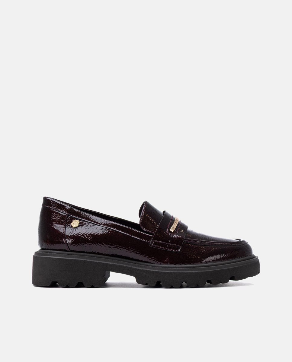 Mocasín de mujer de piel - Carmela - Burdeos Burdeos-1