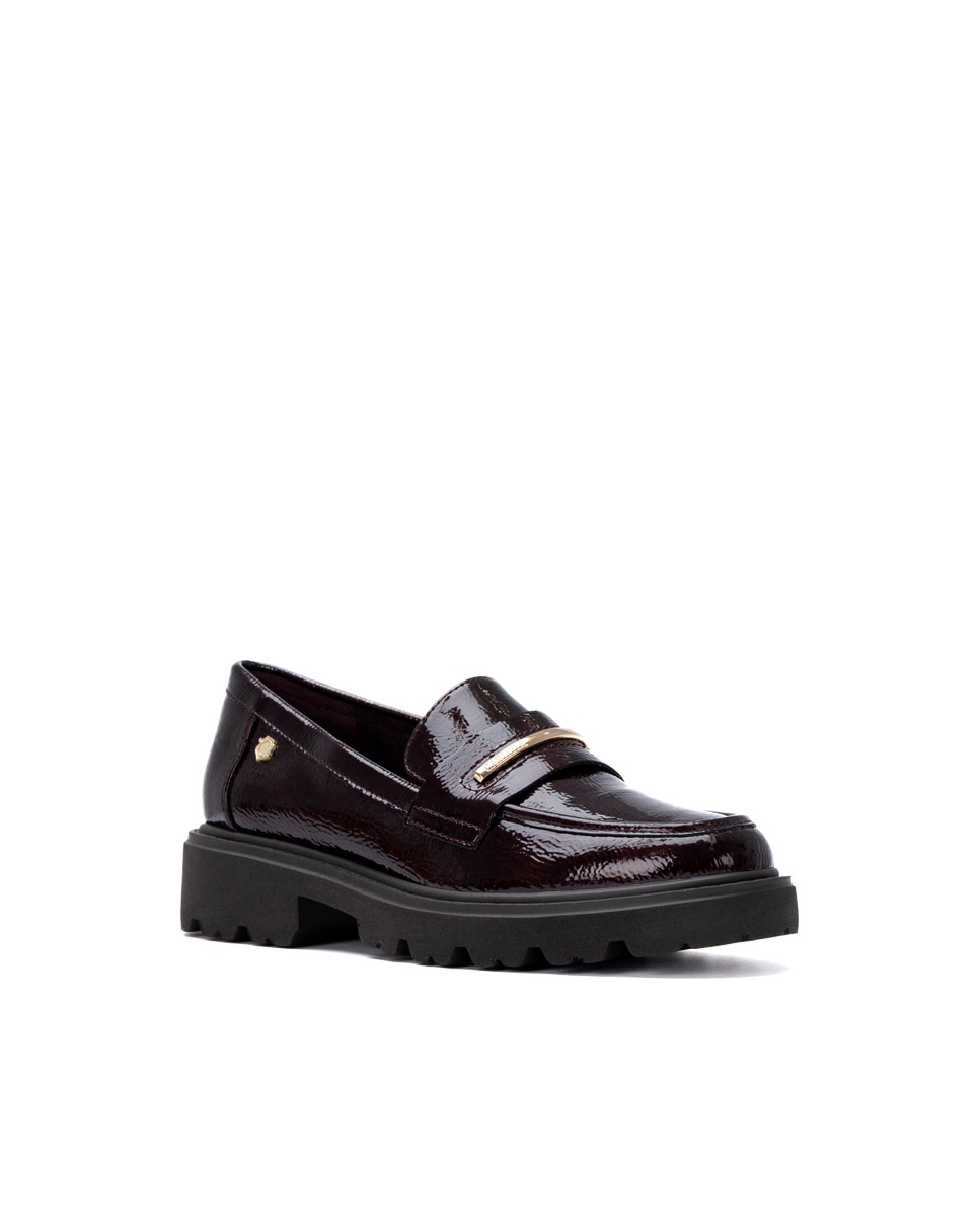 Mocasín de mujer de piel - Carmela - Burdeos Burdeos-3