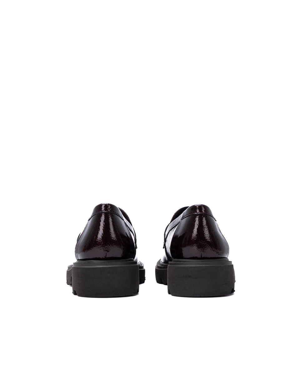 Mocasín de mujer de piel - Carmela - Burdeos Burdeos-5