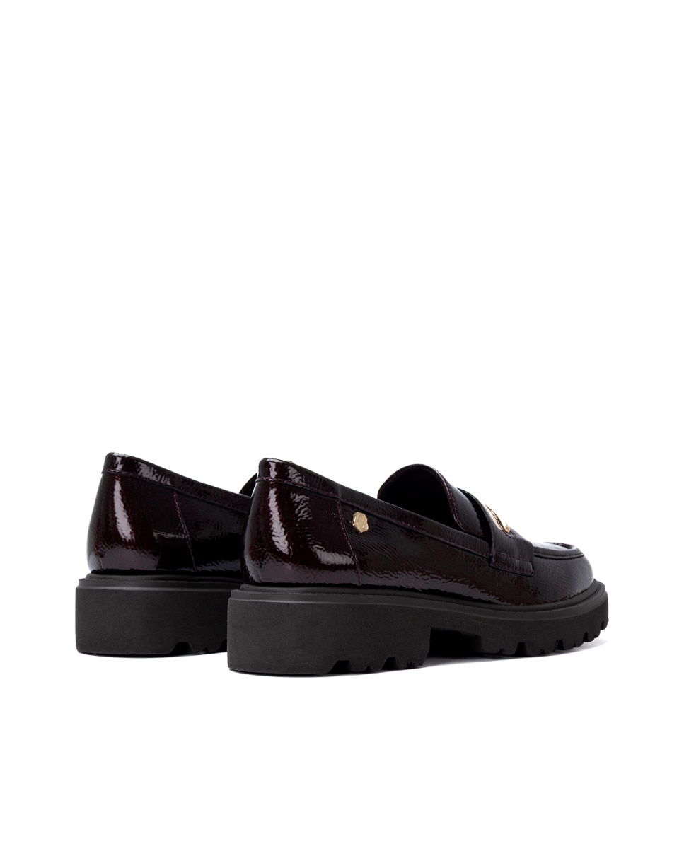 Mocasín de mujer de piel - Carmela - Burdeos Burdeos-9