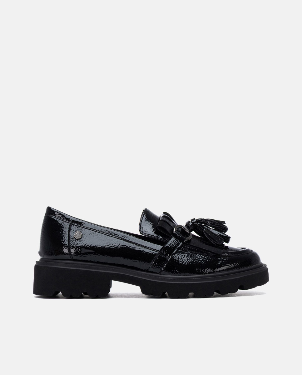 Mocasín de mujer de piel - Carmela - Negro Negro-1