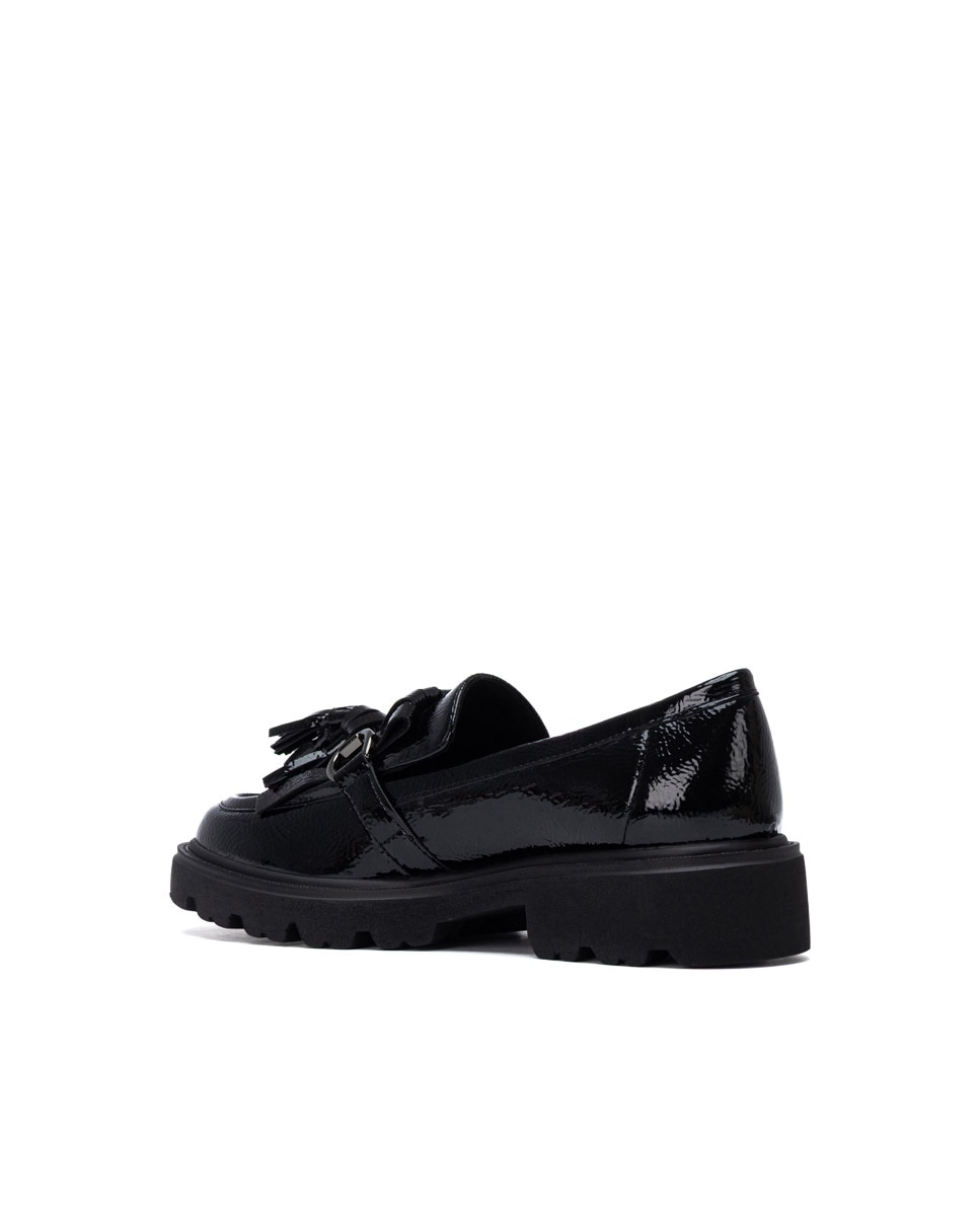 Mocasín de mujer de piel - Carmela - Negro Negro-2