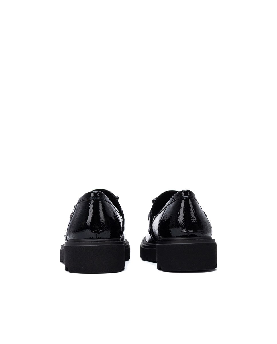 Mocasín de mujer de piel - Carmela - Negro Negro-5