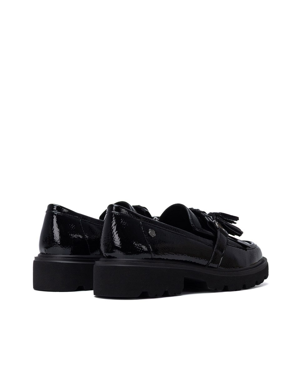 Mocasín de mujer de piel - Carmela - Negro Negro-6