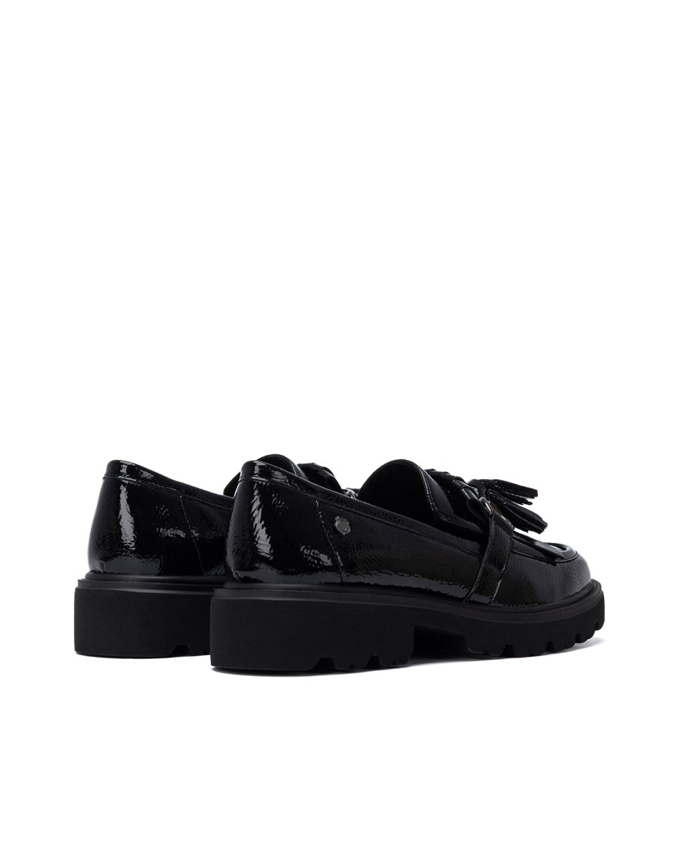 Mocasín de mujer de piel - Carmela - Negro Negro-9