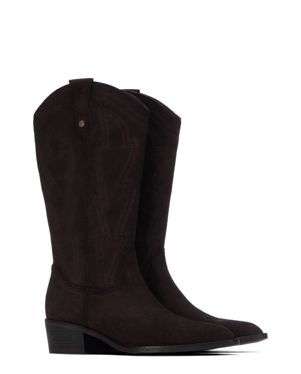 Bota de mujer con cremallera - Carmela - Marrón Marrón-4