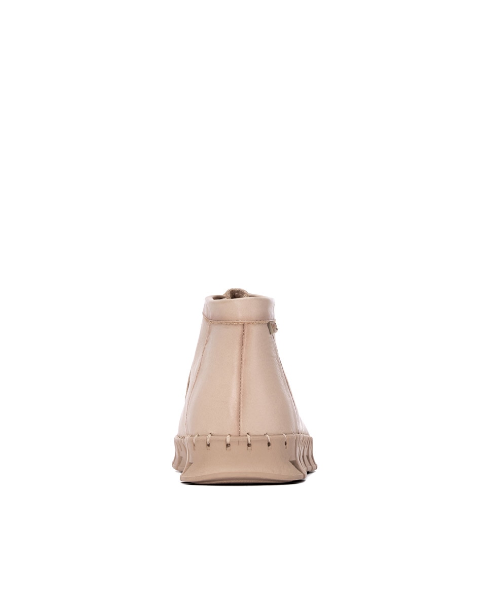 Botines básicos de mujer con cordones de piel - Carmela - Beige Beige-5