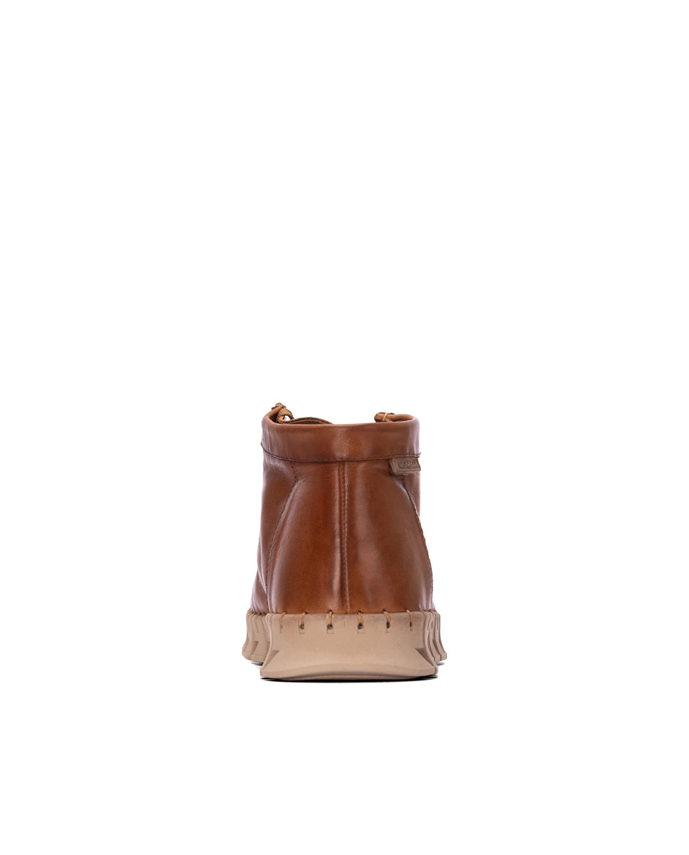 Botines básicos de mujer con cordones de piel - Carmela - Camel Camel-5