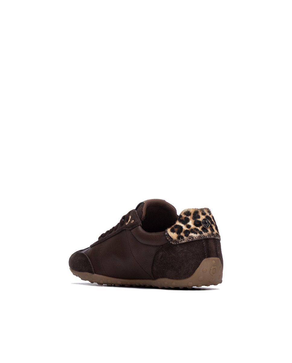 Zapatilla de mujer con cordones de piel - Carmela - Marrón Marrón-2