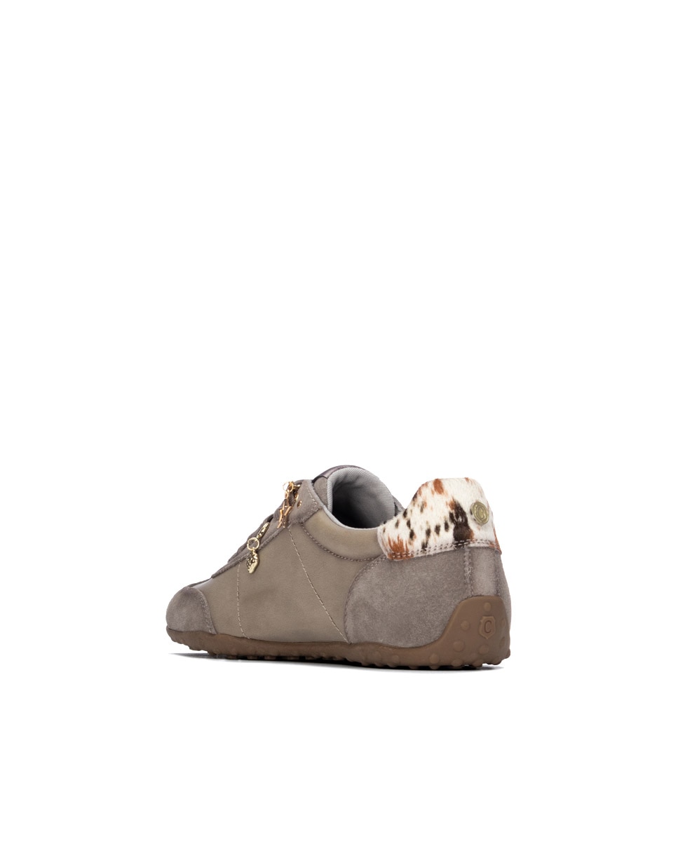 Zapatilla de mujer con cordones de piel - Carmela - Marrón Marrón-2