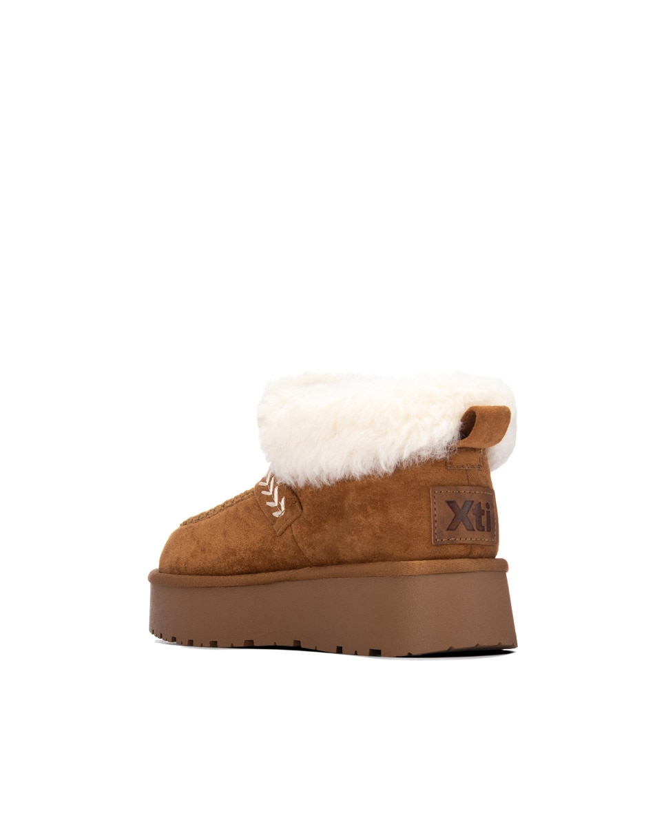 Botines con pelo de mujer australiano - Xti - Camel Camel-2