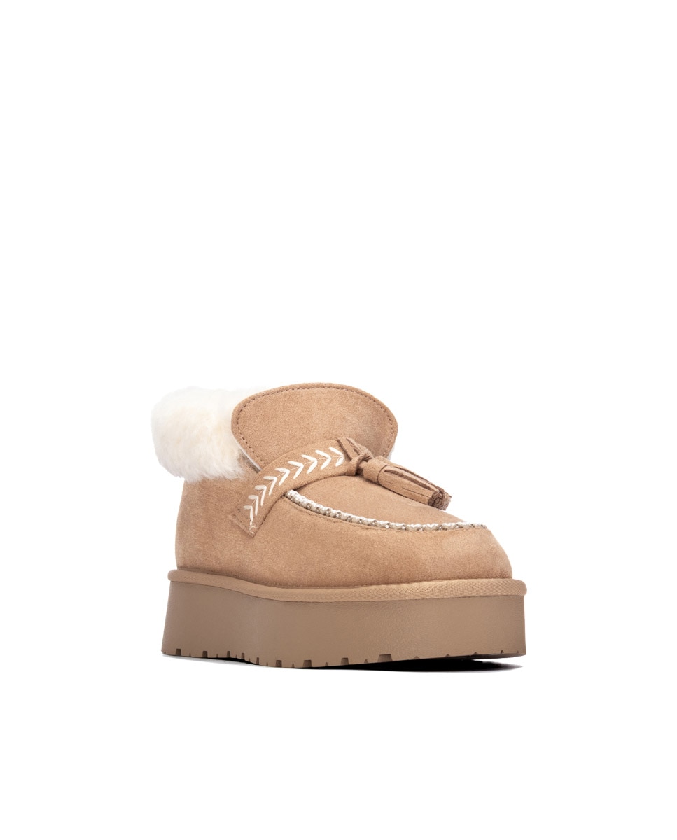 Botines con pelo de mujer australiano - Xti - Beige Beige-3