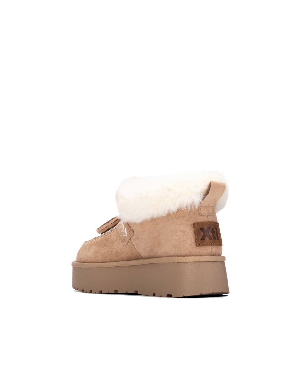 Botines con pelo de mujer australiano - Xti - Beige Beige-2