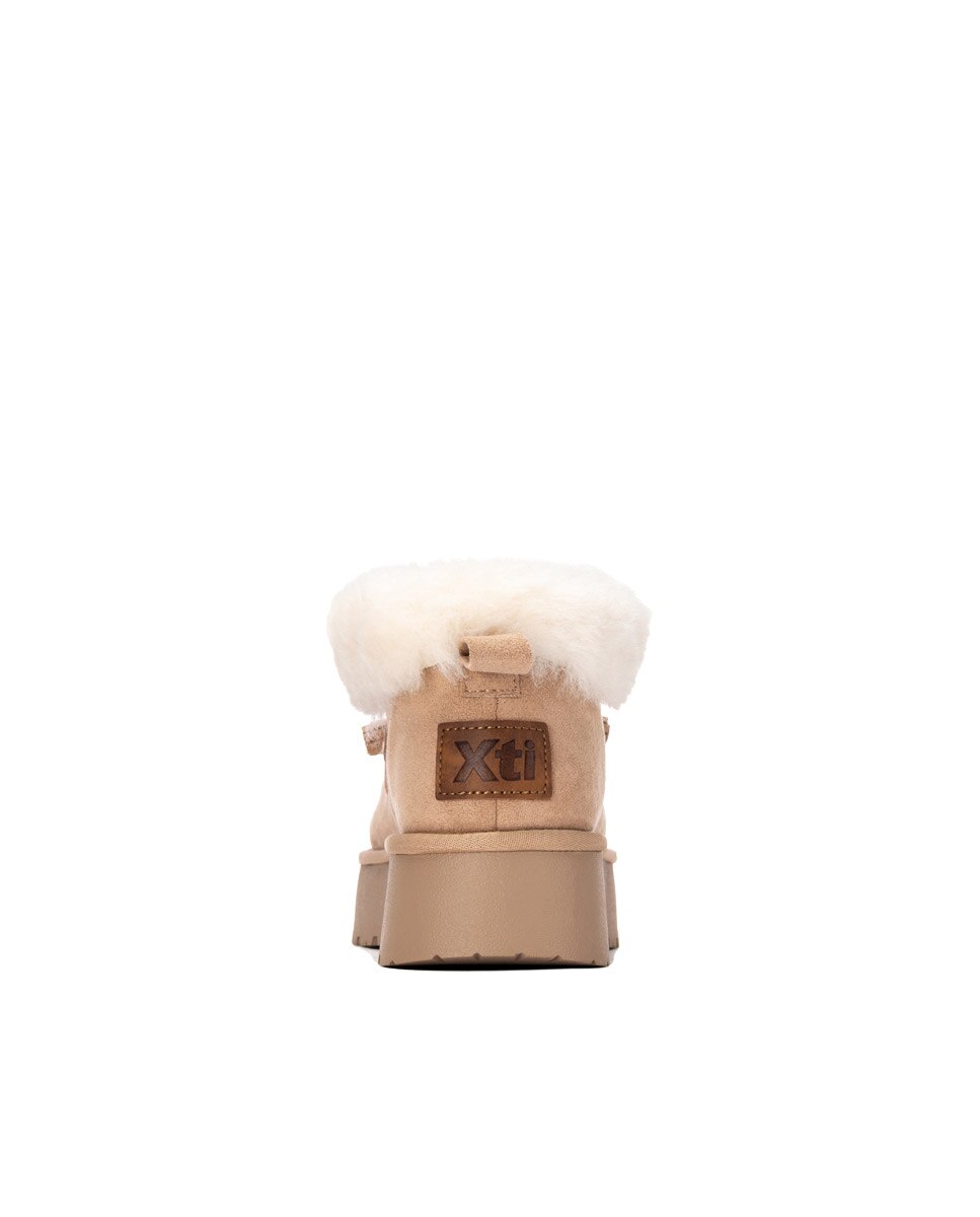 Botines con pelo de mujer australiano - Xti - Beige Beige-9